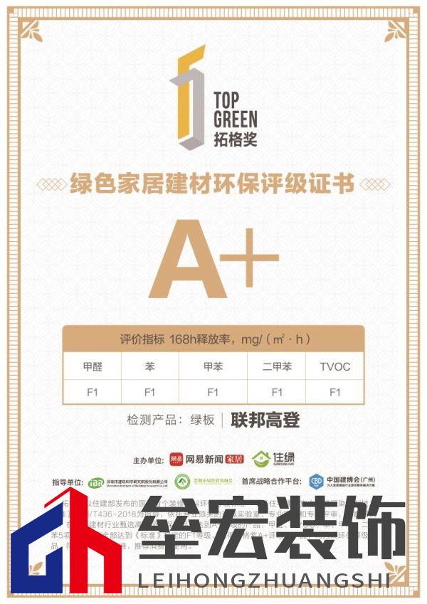 聯(lián)邦高登綠板連續(xù)三年榮獲拓格獎A+認(rèn)證，樹立家居環(huán)保標(biāo)桿