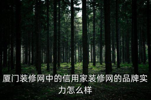 廈門裝修網中的信用家裝修網的品牌實力怎么樣